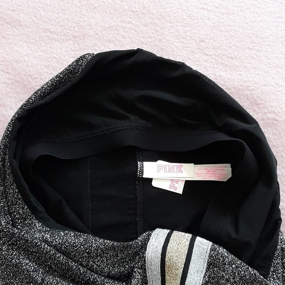 Victoria's Secret Pink Strapless Tube Top Metallic Black/Silver, Sz. L - Picture 6 of 12